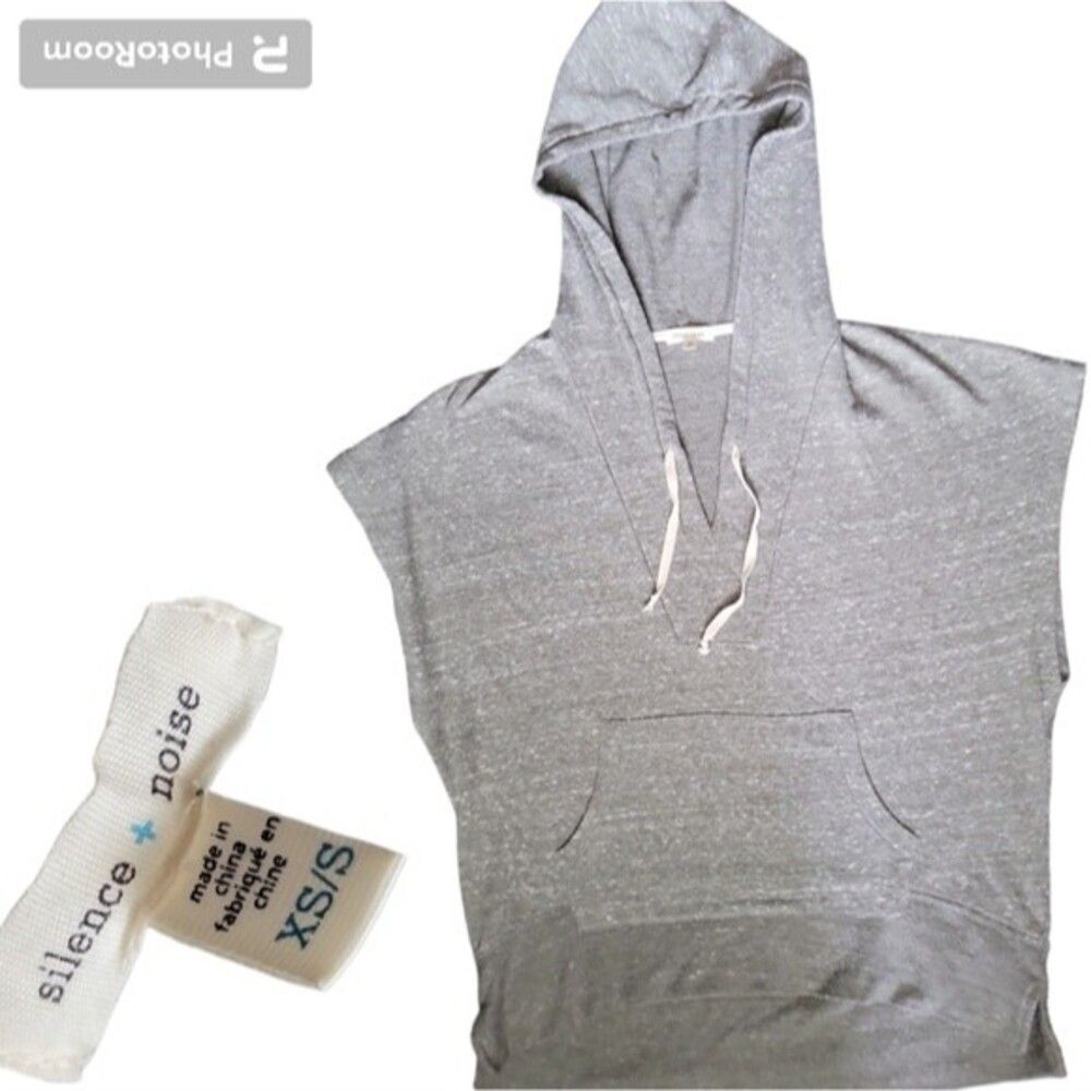 SILENCE + NOISE SLEEVLESS HOODED SHIRT - XS